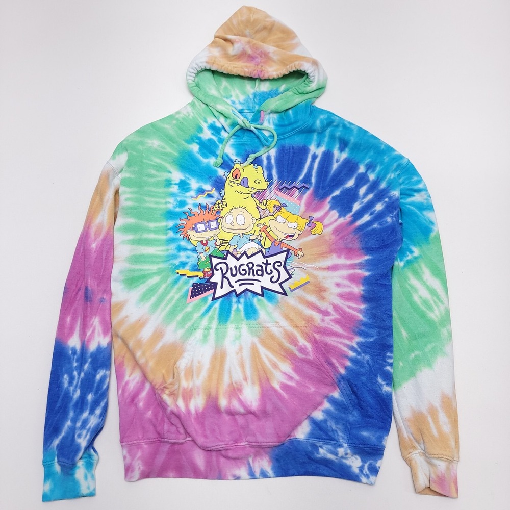 Nickelodeon Rugrats‎ Tie Dye Pullover Hoodie Hooded Sweatshirt Size Medium
